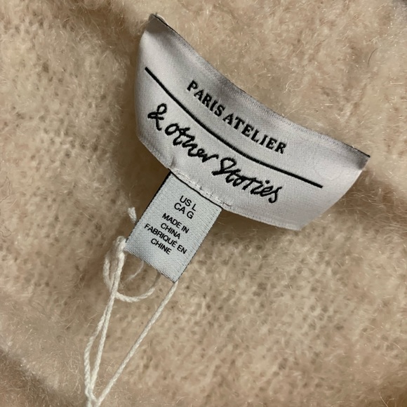 &other stories mohair Rhinestone Button Knit Sweater - Picture 4 of 8